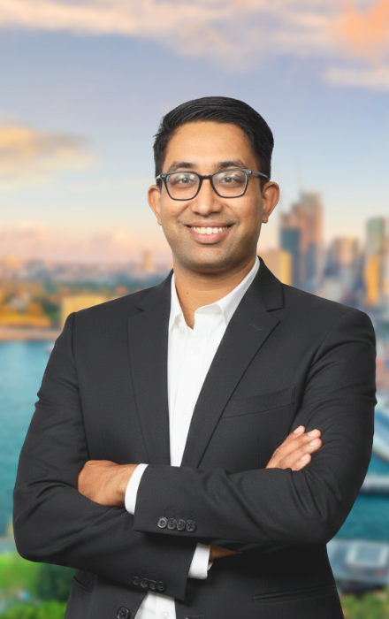 Mukesh Dhamala overlooking Sydney
